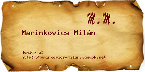 Marinkovics Milán névjegykártya