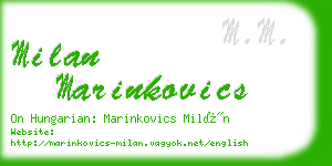 milan marinkovics business card